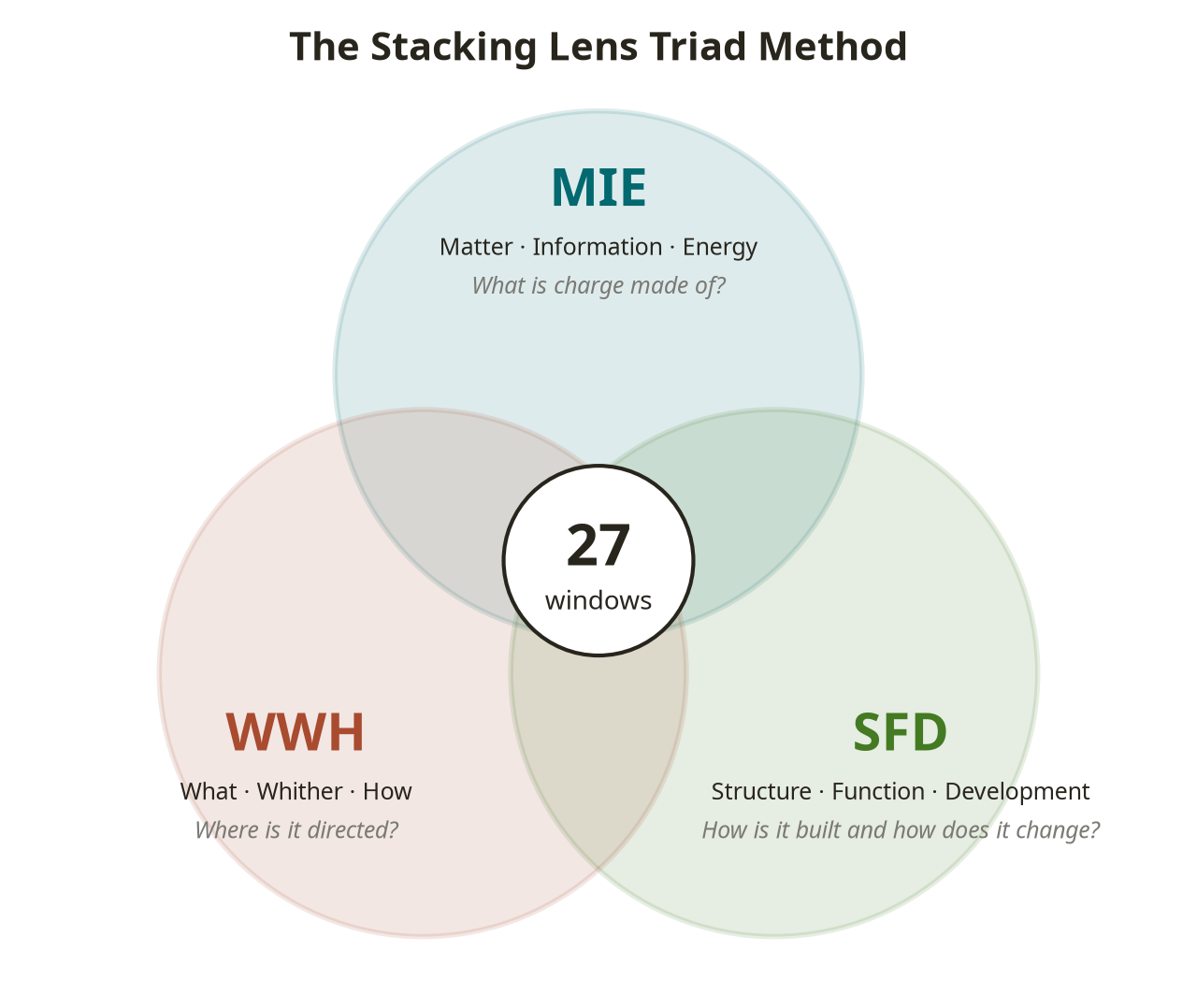 Fig. 2. The three lenses of Triadic Intelligence form a nine-dimensional cognitive space